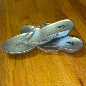 Rhinestone FIONI Flip Flop Wedges